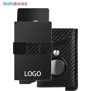 Wholesale Fashion Style Custom PU Leather Slim RFID Blocking Smart Pop Up Credit Card Holder Wallet for Men from china suppliers