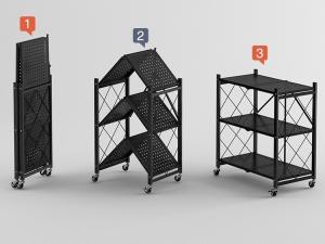 Wholesale Folding Movable Multi Layer Kitchen Shelf Microwave Oven Storage from china suppliers