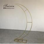 Wedding Decoration Backdrop Stand Wholesale Unique Moon Shape White Metal Stand