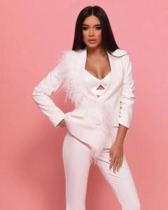 China White Elegant Office Wear Suit on sale
