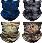 Cooling Half Balaclava Army Plaid Face Mask Tube Bandana