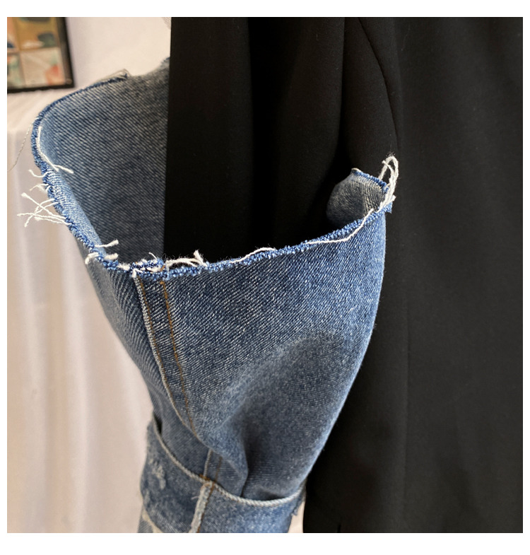 Winter Waterproof Mesh Jacket Denim Detachable Half Ladies Sheath Top Blazers Jackets Women