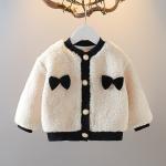 110cm 43in Girls Three Dimensional Winter Coat With Bow Jacket children