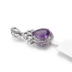 Bridal 925 Silver Gemstone Pendant AAA+ February Birthstone Charms
