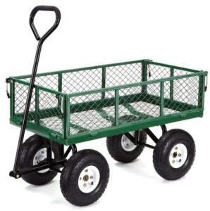 Wholesale High Bearing Metal Heavy Duty Yard Wagon With Four Wheel And 17KGS Capacity from china suppliers