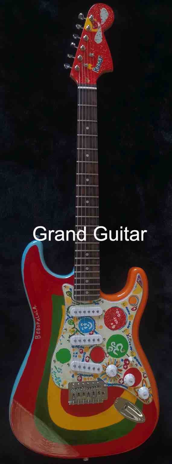 Custom Grand George Harrison Rocky Electric Guitar Accept Guitar and Bass with Colorful Pickups OEM