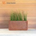 Solid Wood Composite Timber Metal Stand Flower Pot Holder Corten Steel Planter