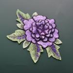 Polyester Embroidered Floral Appliques For Jackets 11 CM X 9 CM Multi Color