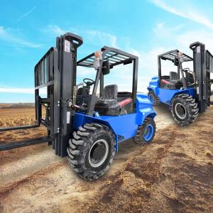 Wholesale 12-28km/h Four Wheel Off-Road Fork Lift All Terrian Forklift 4.5 Ton 4x4 Forklift Truck from china suppliers