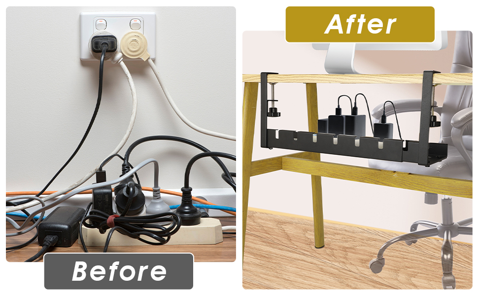 Cable Duct Under Desk Extendable Desk Cable Management Tray for Metal Wire Organization
