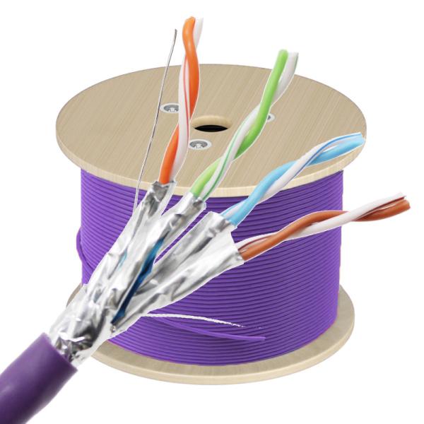 Double Shielded 2000MHz Industrial Ethernet Cable FTP 23AWG Solid Copper Cat8