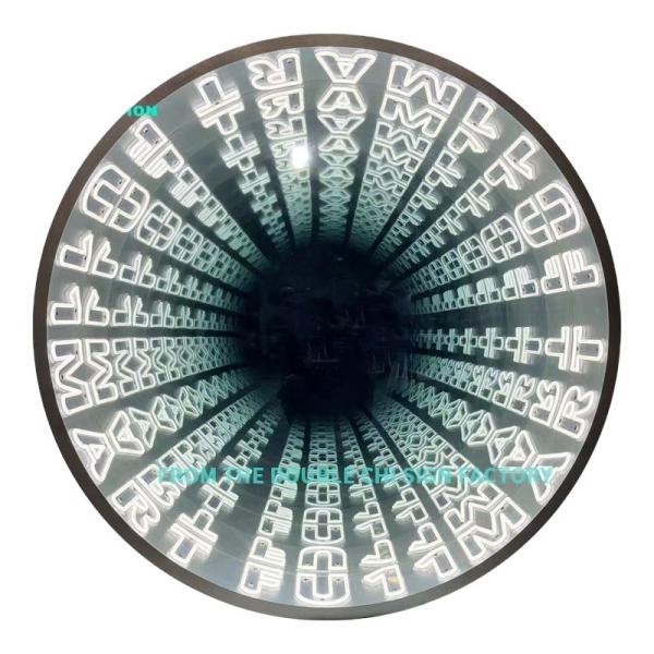 Luminous Character Mirror Neon Light Box in Red White Blue for Eye-Catching
