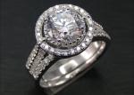 1.25 Ct Round Halo Wedding Ring Sets OEM for Engagement Prong Setting Type