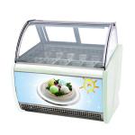 Tempered Glass Back Sliding Door Ice Cream Display Showcase
