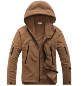 Wholesale Custom Winter Mens Polar Fleece Jacket With Hood 100% Polyester Windproof from china suppliers