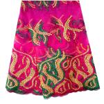 F50283 51-52" width customizable embroidery sequin african net lace fabric for