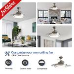 220 Volt Dimmable Retractable Ceiling Fan Light Remote Control