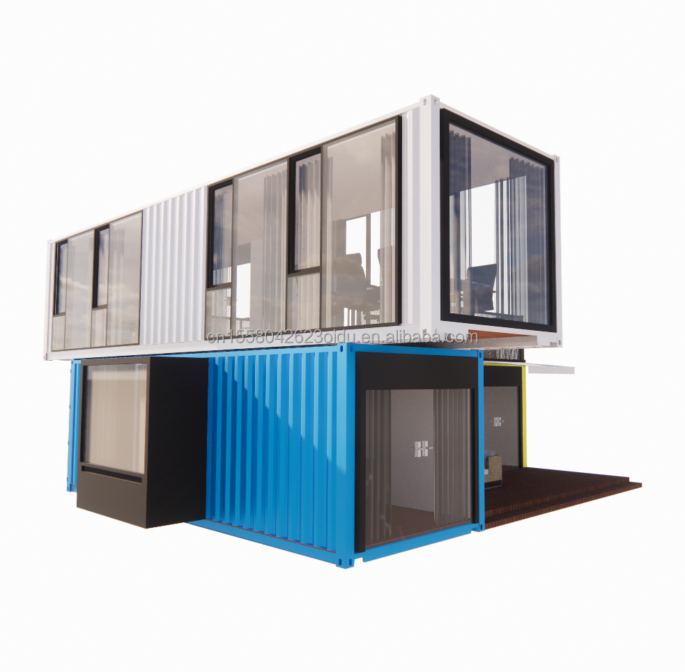 40ft Steel Homes with Chinese Design Style Luxury Living in Prefabricated Container Houses