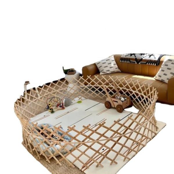 Eco Friendly Large Baby Playpen of Wood for Montessori Learning Sturdy Foldable