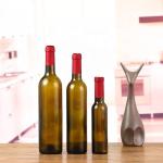 Surface Handling Hot stamping Clear Glass Red Wine Bottle with Cork