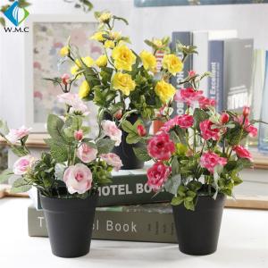 Wholesale Small Artificial Green Plants , 28cm Height Plastic Bonsai Rose Plant from china suppliers