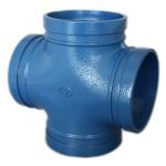 High End Ductile Iron Pipe Fittings , Grooved Pipe Couplings Equal Cross Epoxy