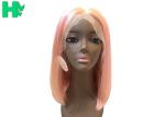 Front Lace Natural Human Hair Wigs , Short Glueless Malaysian Bob Wig