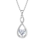 YASVITTI Gemstone Infinity Pendant Necklaces Cubic Zirconia Birthstone Heart 925