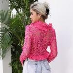 Feminine Charm Lace Blouse With Slim Fit For Special Occasions Lace Blouses