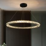 Black Crystal Chandelier For Living Room Long Luxury black chandelier stair(WH