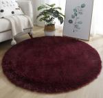Pure Color Circled Silk Woollen Mixed Knitting Carpet Bedroom, Living Room