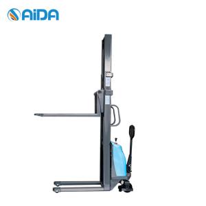 Wholesale Labor Saving Semi Electric Lift Stacker , Walk Behind Pallet Truck 1.5 Ton from china suppliers