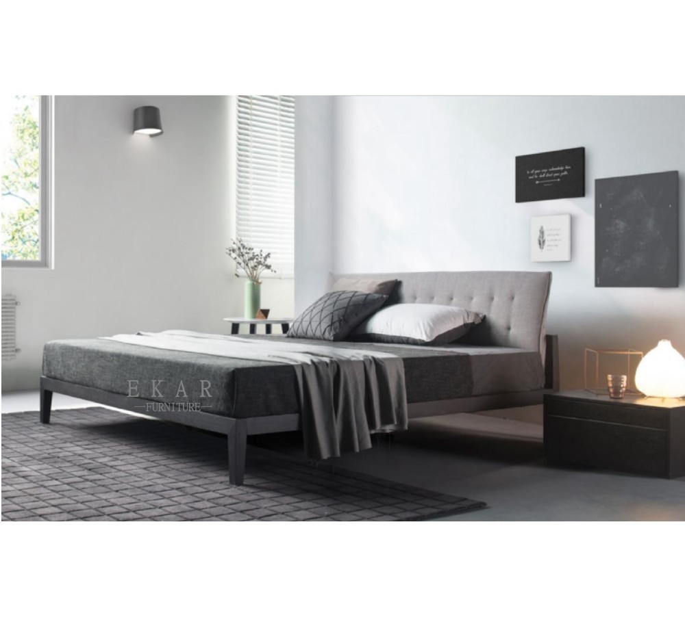 Leather Upholstered Modern Design King Size Bed