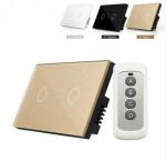 Smart Home Touch switch Crystal Glass Panel Us/Au Light Switch 2 Gang 1 Way Wall