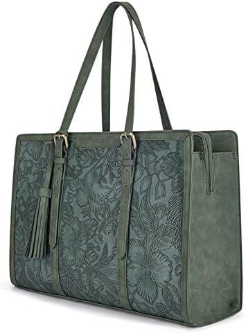 FOR WOMEN 15.6 INCH WORK TOTE BAGS PU LEATHER COMPUTER PURSE FOR BUSINESS OFFICE