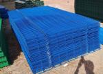 Blue Color 50x200mm Square Wire Mesh Fence Pvc Coated With Square Post