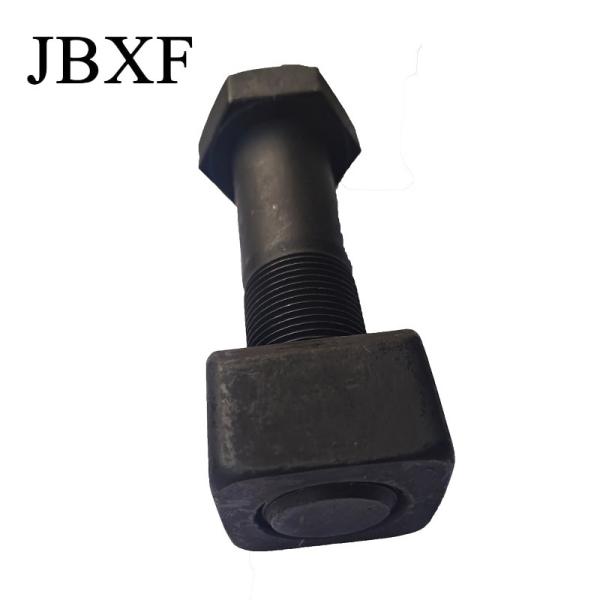 Black Oxide Excavator Bulldozer Loader Truck Track Bolts And Nuts / Metric Plow