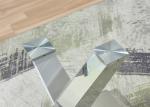 High End Electroplating Temperd Glass 150cm Stainless Steel Leg Dining Table