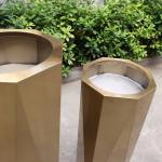 Luxury modern stainless steel planters and barrel mold flower pots