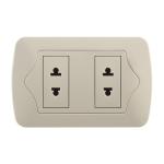 Universal Electric 2 Gang Socket Over Current Protection Elegant Design