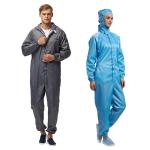 Reusable Lint Free Zipper Antistatic Esd Coverall Garment Dustproof For