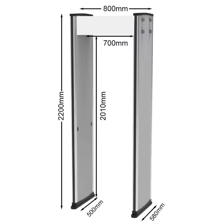 Subway Entrance Scanner Door Frame Metal Detector Sound Alarm Sensitivity Adjustable