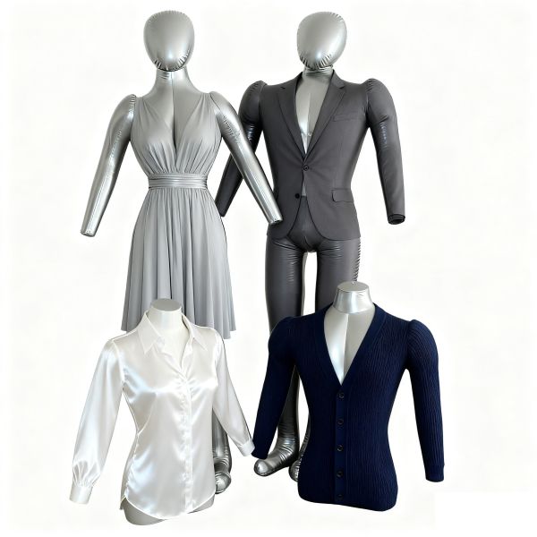 Full Body Inflatable Male Mannequin: Realistic Muscular, Lightweight Portable Clothing Display—Silver, Quick-Inflate for Retail/Fashion Shows | Space