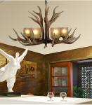 Deer antler candelabra chandelier Lighting with glass lampshade (WH-AC-12)