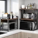 Kitchen Storage Shelf Landing Multi-Layer Microwave Rack No Perforated