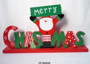 Wholesale Christmas Wooden Glitter Words Table Decoration, Santa, Merry Christmas gifts from china suppliers