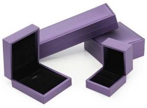 Wholesale High End Leather Jewelry Box Purple Covering Transparented Acrylic With Paint Finish from china suppliers