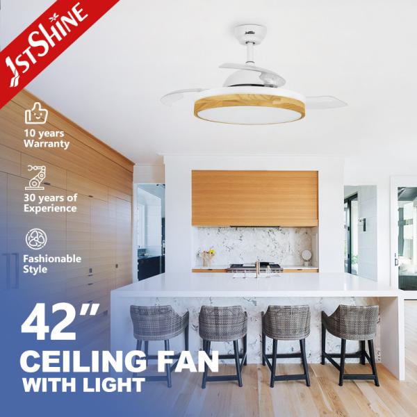 Elegant 42 Inch Chandelier Hidden Blade Ceiling Fan with 2- and Dimmer
