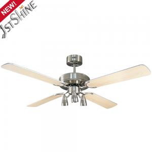 China Soundless 50HZ Living Room Ceiling Fan With Light Four MDF Blade on sale
