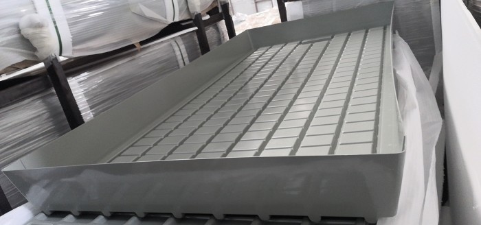 1.22x2.44m Ebb And Flow Rolling Bench Seedbed Abs Tray Gray Color For Drain Water Greenhouse Rolling Bench System